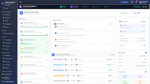 Agent Orchestration - Real-time portfolio health analysis with 14-agent coordination and live reasoning stream