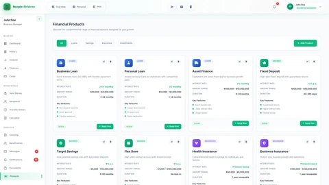 Products catalog - Browse and manage financial products and services