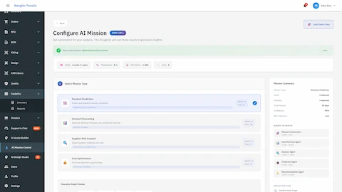 Supply Chain Dashboard - Real-time inventory monitoring and risk indicators